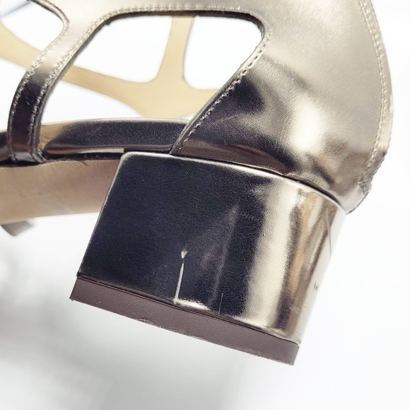 Jimmy Choo Gold Gladiator Block Heeled Sandals - Picture 11 of 13